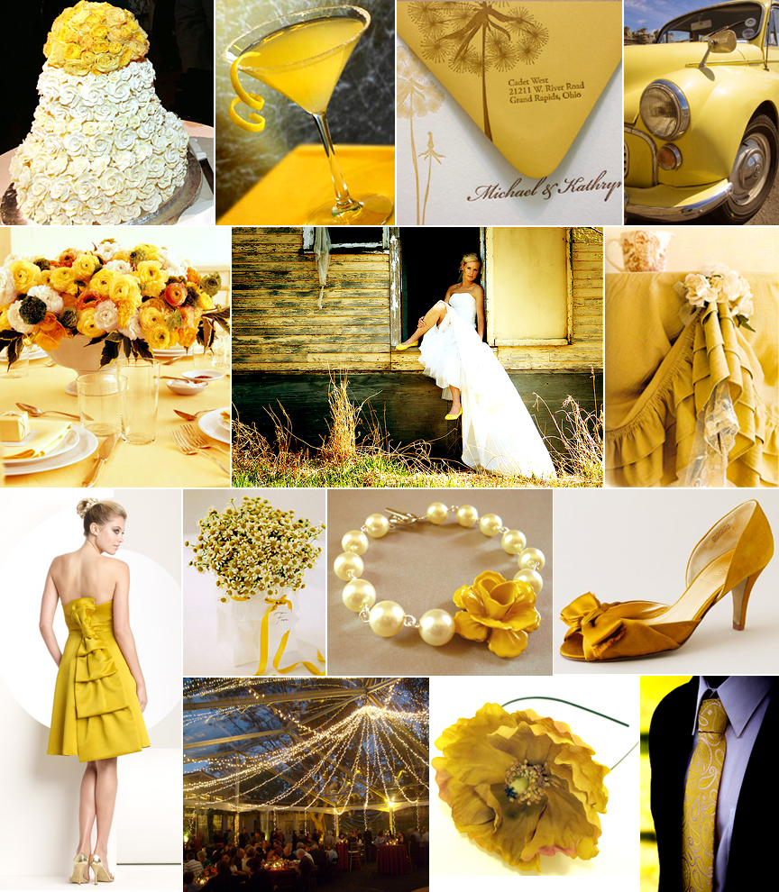 A Wedding in Mustard Shades of Yellow Pixel & Ink