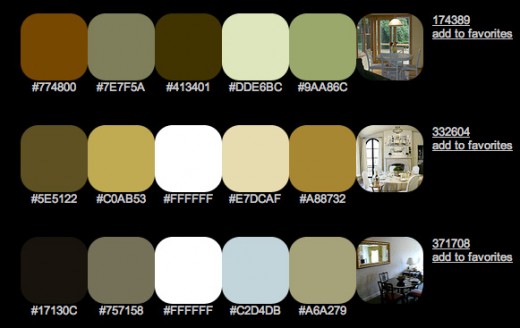 More palettes generated from photos of interiors