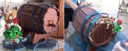What's even more amazing about this cake than its awesome design is that it actually functions as a keg!