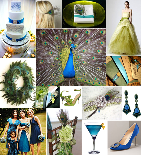 Peacock Wedding Inspiration in Blue and Green