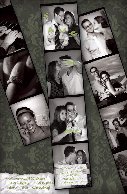 Sarah Jeffrey 39s photo booth savethedate cards were designed in