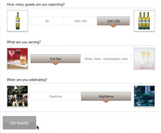Select your event preferences to see an estimate of how much booze you should expect to buy
