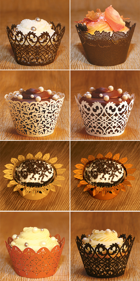 Fall Wedding Favor Cupcake Wrappers and Liners