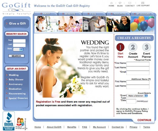 Let guests contribute cash as their wedding gift to you