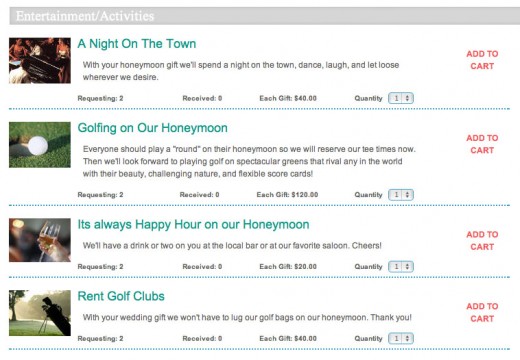 Part of a HoneyLuna.com honeymoon registry