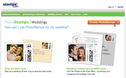 Stamps.com also lets you upload photos for your stamps online, as well as a Mac iPhoto tool