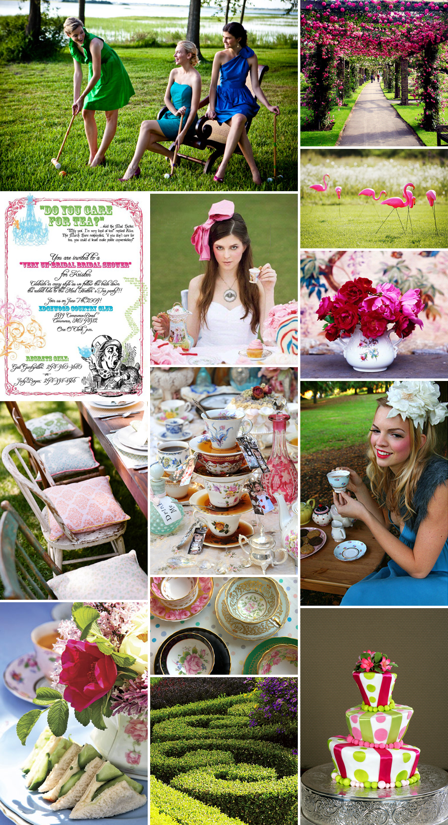 mad hatter tea party bridal shower invitations