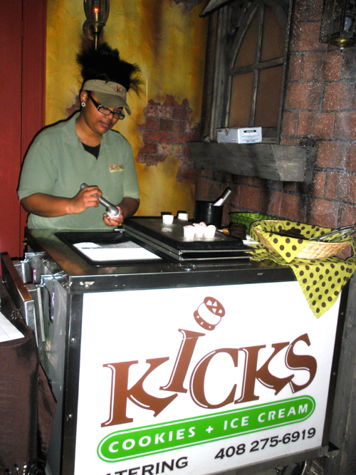 Baked goodies and gelato station provided by Kicks Cookies and Ice Cream. Great idea for your reception!