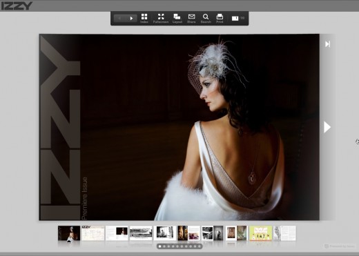 Online interface for the premier issue of Izzy Magazine
