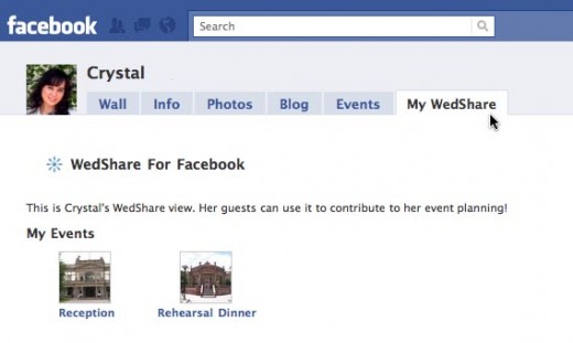 Include wedding details on your Facebook profile