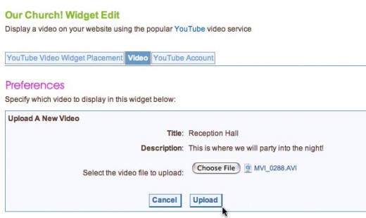 Upload to YouTube and post to your wedding website in one easy step