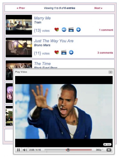 Music videos are auto-suggested so that you and your guests can include them with a single click!