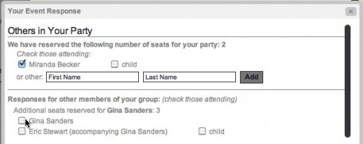You can also let your guests RSVP for their group members